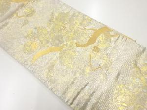 枝椿模様織出し袋帯